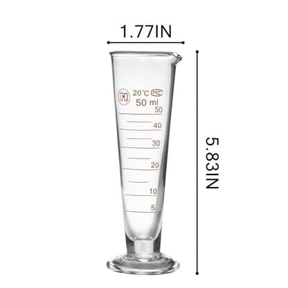 Professional Lab Graduated Measuring Cup with Spout 50ml Wide Mouth Glass Conical Beaker Thickened Borosilicate Beaker Heat Resistant (50ml) Transparent - size: 50ml