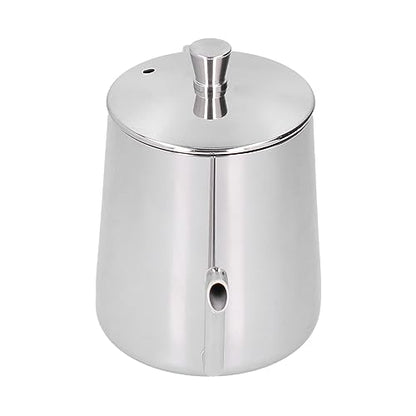 RiToEasysports 304 Stainless Steel Gooseneck Kettle with Thermometer Hole Coffee Pouring Pot Perfect for Hotels Restaurants, 8.6x5.4in (Silver 350ML) - color: Silver 350ML