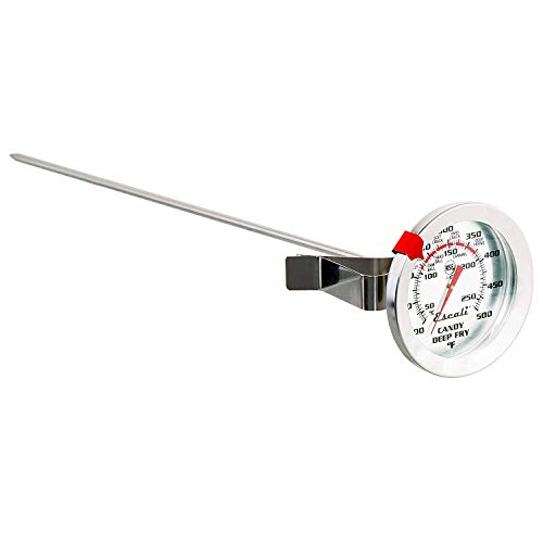 Escali AHC2 Stainless Steel Deep Frying and Candy Thermometer with Pot Clip, 12-Inch Probe with Candy Temperature Zones, NSF Certified - style: Long Probe