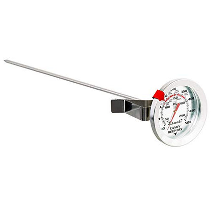 Escali AHC2 Stainless Steel Deep Frying and Candy Thermometer with Pot Clip, 12-Inch Probe with Candy Temperature Zones, NSF Certified - style: Long Probe