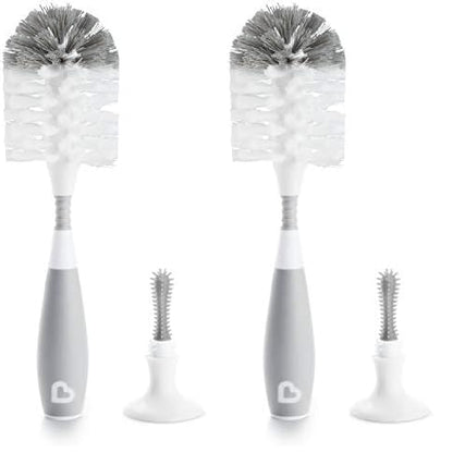Munchkin® Bristle™ Bottle Brush, Grey (Pack of 2) - color: Gray, size: 1 Count (Pack of 2)