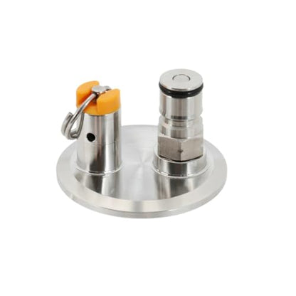 2" Tri-clamp End Cap with PRV & Ball Lock Gas Post for Dry Hopper Lid, Closed Pressure Transfer Accessory for Homebrew Conical Fermenter
