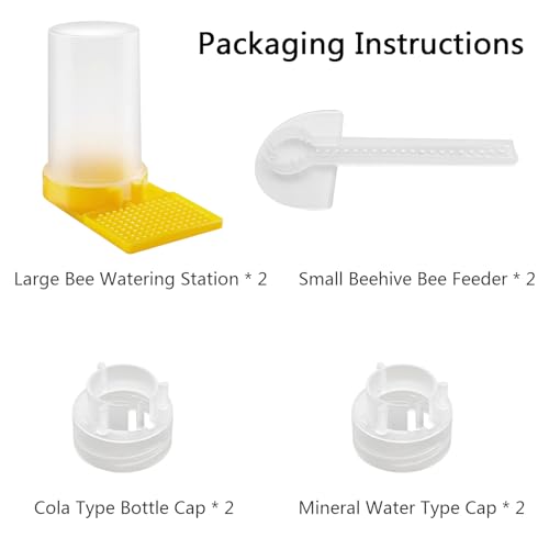 4 Pack Bee Feeders for Hives Honey Feeder 2 Large and 2 Small Bee Water Feeder Honey Beehive Entrance Feeder Beekeeping Water Dispenser Bee Drinking Beekeeping Equipment Nest Beekeeper Tools - size: 2 Large and 2 Small-4 Pack