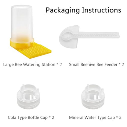 4 Pack Bee Feeders for Hives Honey Feeder 2 Large and 2 Small Bee Water Feeder Honey Beehive Entrance Feeder Beekeeping Water Dispenser Bee Drinking Beekeeping Equipment Nest Beekeeper Tools - size: 2 Large and 2 Small-4 Pack