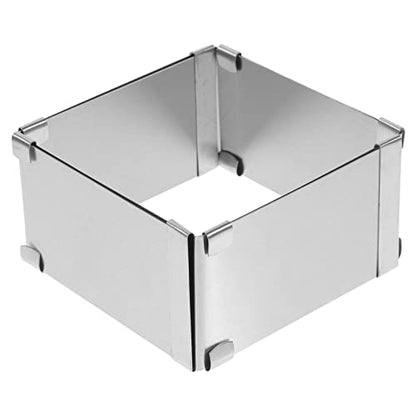 GALPADA Mousse Mould Rectangular Cake Tin Cake Ring Cake Square Cake Tin Baking Frame Pastry Mould Baking Tool (Silver 6 Inch) Dessert Ring - size: Size 6