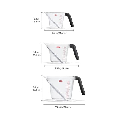 OXO Good Grips 3-Piece Angled Measuring Cup Set,(Pack of 12) - size: Multi (Pack of 12)