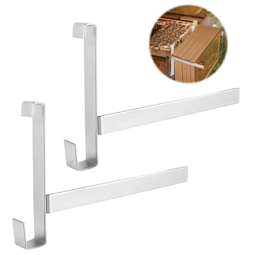 2pcs Bee Frame Holders, Stainless Steel Beehive Frame Perches Stand 5-Frame Capacity Bee Hive Frame Grip Bee Box Frame Mount Rack Tool Beekeeping Frame Support Bracket Beekeepers Equipment Supplies