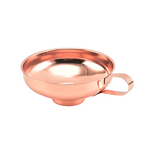 Stainless Steel Wide Mouth Rose Gold Jar Canning Funnel with Handle Kitchen Tool Stainless Steel Wide Mouth Funnel Household Multi-Purpose Oil Drain and Wine Drain