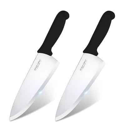8 inch Japanese High Carbon Stainless Steel Chef Knife Set, Professional Extra Sharp Wide Cook Knife with Non-slip Ergonomic Handle, for Kitchen Home Restaurant - color: Black
