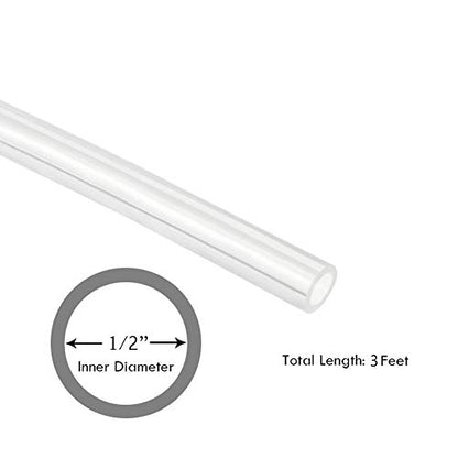 1/2" ID Silicon Tubing, JoyTube Food Grade Silicon Tubing 1/2" ID x 3/4" OD 3 Feet High Temp Pure Silicone Hose Tube for Home Brewing Winemaking - size: 1/2" ID x 3/4" OD, style: 3 Feet