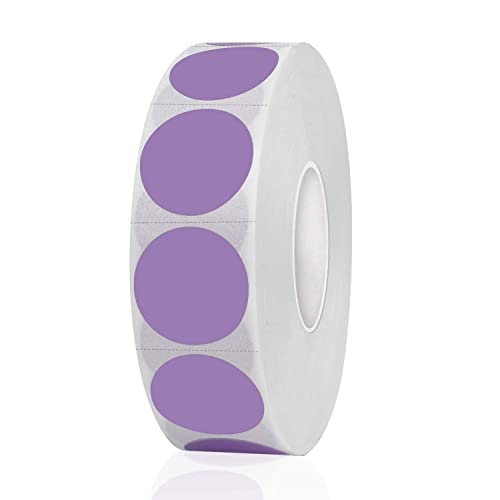 1200 Pieces 0.75 Inch Round Color Coding Label Garage Sale Stickers Blank Yard Sale Price Sticker Permanent Adhesive Dots Stickers,Easily Writable with Perforation Line (Purple) - color: Purple, size: 0.75 inch-1 roll
