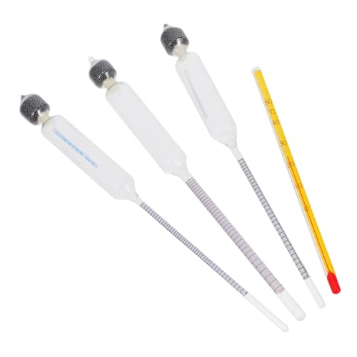 3pcs Triple Scale Hydrometer for Wine Alcohol Content Measurement Proofing Hydrometer for Spirits Read Thermometer for Bartender Use