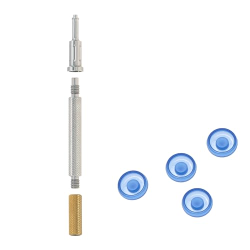 Implants Replacement locater Overdenture Male Processing Caps Inserts and Retention Cap Insertion Extraction Removal 3-IN-1Core Tool kit (Locator-Golden Tool+4pcs1.2lbs Caps Inserts Kit) - color: Locator-Golden Tool+4pcs1.2lbs Caps Inserts Kit