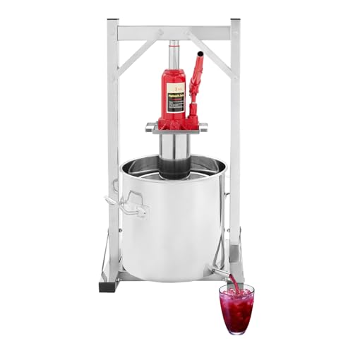 Fruit Wine Press,3 Ton Hydraulic Jack Press Extractor,2.64 Gallon Manual Wine Press Machine Kit,Stainless Steel Fruit Press for Home Winemaking Cider Cheese - size: 12L
