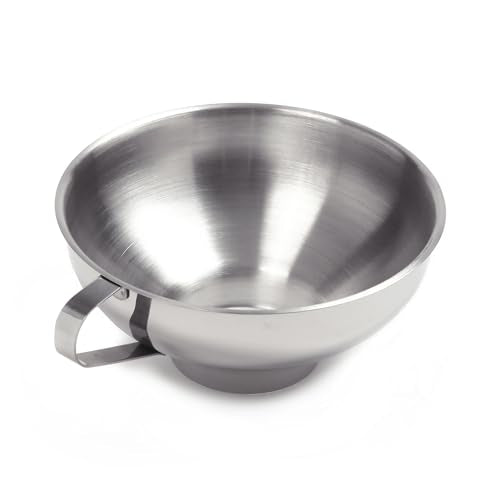 Norpro Stainless Steel Wide-Mouth Funnel w/ Handle, Silver (1 EA)
