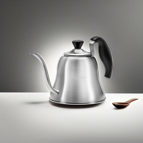 Gooseneck Kettle， Pour Over Coffee Tea Pot, Small 28oz, Brushed | Food Grade Stainless Steel, Precise Gooseneck Spout, for Camping, Home & Kitchen, Induction & Gas Applicable - style: Brushed Silver
