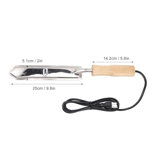 Ymiko Electric Beekeeping Scraper Hot Knife, 110V Over Temperature Protection Honey Uncapping Knife with Adjustable Heat Levels for Bee Scraping Tool, Tool Stainless Steel with