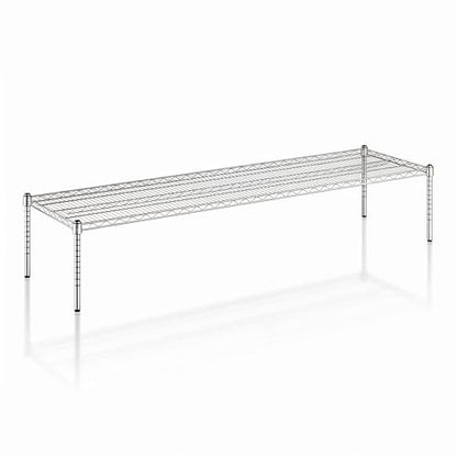 21" x 72" x 14" Chrome Wire Storage Shelf, Dunnage Rack, Commercial 1 Tier Small Shelf - color: Silver, size: 21"D x 72"W x 14"H