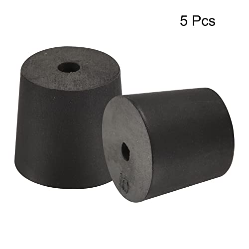MECCANIXITY Rubber Tapered Plug 23mm to 27mm with Hole Black for Powder Coating, Painting, Anodizing, Plating, Sandblasting 5 Pieces - size: 23mm - 27mm