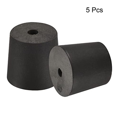 MECCANIXITY Rubber Tapered Plug 23mm to 27mm with Hole Black for Powder Coating, Painting, Anodizing, Plating, Sandblasting 5 Pieces - size: 23mm - 27mm