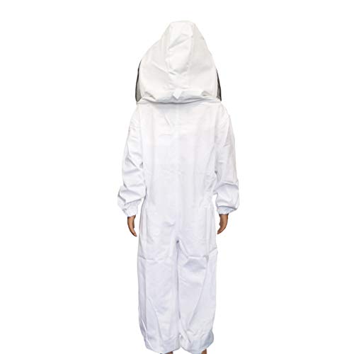 Luwint Kids Beekeeping Suits - Ventilated Bee Beekeeper Suit with Gloves and Self Supporting Veil Hood for Children (White/3'11''-4'2'' Height) - color: White/3'11''-4'2'' Height