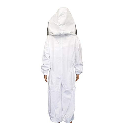 Luwint Kids Beekeeping Suits - Ventilated Bee Beekeeper Suit with Gloves and Self Supporting Veil Hood for Children (White/3'11''-4'2'' Height) - color: White/3'11''-4'2'' Height