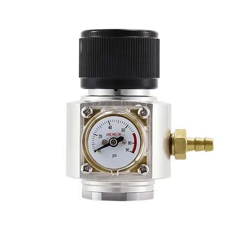 Upgrade Co2 Regulator Mini Co2 Charger for Soda Water Gas Cylinder Tr21*4 0-90PSI Homebrew Kegging Fast Carbonation(A Relief valve)