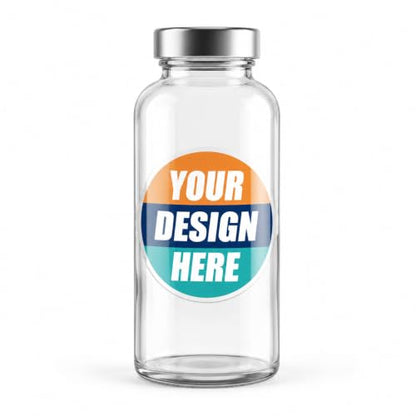 Custom Waterproof Labels for Glass Bottles & Drinks – Durable Vinyl Stickers for Coffee, Juice, Milk Tea & Smoothies – UV Resistant, Tear-Proof, Oil & Water Resistant Labels (Round)