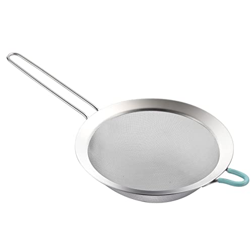 304 Stainless Steel Fine Mesh Strainers for Kitchen, Colander-Skimmer with Handle, Sieve Sifters for Food, Tea, Rice, Oil, Noodles, Fruits, Vegetable - size: 7.87 in Large