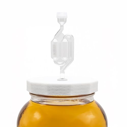 Fermentaholics 2 Pack - 110mm One Gallon Fermentation Lid, Gasket & S Airlock - Airtight Lid Turns Gallon Jar Into A Fermenter - Make Beer, Wine, Mead, Cider, Hard Kombucha, & More