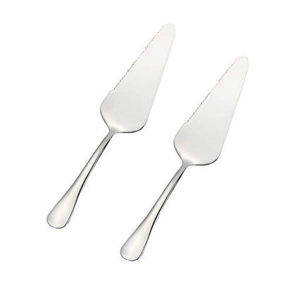 2 pack 304 Stainless Steel Cake Spatula,Pizza Cheese Knife,Butter Scraper,perfect Baking Tools (Silver) - color: Silver