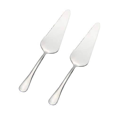2 pack 304 Stainless Steel Cake Spatula,Pizza Cheese Knife,Butter Scraper,perfect Baking Tools (Silver) - color: Silver