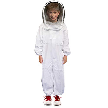 Luwint Kids Beekeeping Suits - Ventilated Bee Beekeeper Suit with Gloves and Self Supporting Veil Hood for Children (White/3'6''-3'11'' Height) - color: White/3'6''-3'11'' Height
