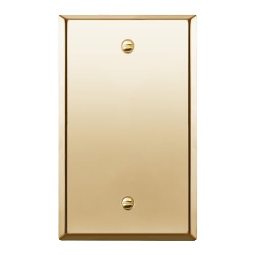 ENERLITES Blank Device Metal Wall Plate, Stainless Steel 201, Corrosion Resistant, Size 1-Gang 4.50" x 2.76", 7701-PB, Polished Brass - color: Polished Brass, size: Standard Size