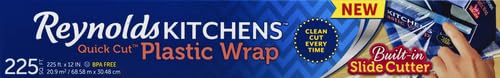 Reynolds Plastic Wrap, 225 Square Feet | Quick Cut | Pack of 2 - size: 225 Sq Ft (Pack of 2), style: Plastic Wrap - 225 Sq Ft