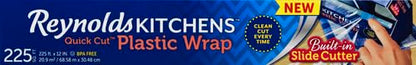 Reynolds Plastic Wrap, 225 Square Feet | Quick Cut | Pack of 2 - size: 225 Sq Ft (Pack of 2), style: Plastic Wrap - 225 Sq Ft