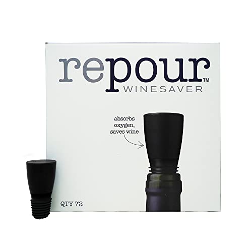 Repour Wine Saver and Stopper - Removes Oxygen, Preserving and Keeping Wine As Fresh As The Day The Bottle Was Opened - Black (72-Pack) - color: Black, size: 72-Pack
