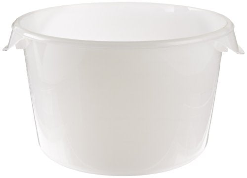 Rubbermaid Commercial Products Plastic Round Food Storage Container, 12 Quart, White, High Temperature Range Food Organization/Storage for Wet/Dry Food in Kitchen/Restaurants/Cafeteria - color: White, size: 12 Qt.