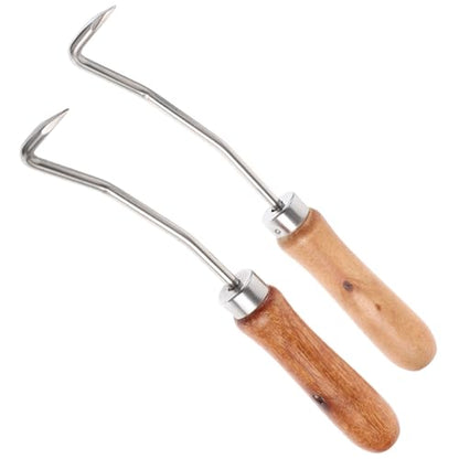 UPKOCH 2pcs Wood Handle Beehive Cleaning Hook Beekeeping Tool Beehive Cleaning Hook Cleaner Bee Tool