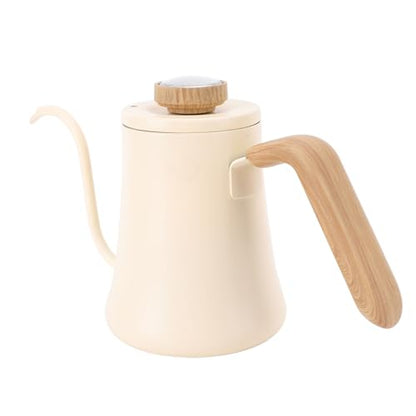 Coffee Kettle 600ML 304 Stainless Steel Gooseneck Pour Over Pot with Thermometer Lid and Anti - Scald Handle - Precise Water Control for Home Brewing and Camping