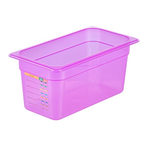 Restaurantware Food Storage Container 1 Pack of 5.6 qt Plastic Stackable Microwave-Safe Bin Dishwasher Safe Freezer Safe Purple Containers for Kitchen Storage - size: 1/3 Size
