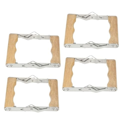 4pcs Stainless Steel Beekeeping Frame Gripper and Bee Hive Frame Holder Set with Wood Handle for Honey Harvesting and Hive Inspection Tools