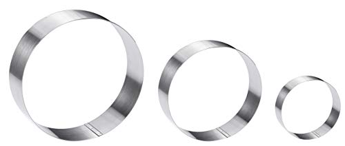 Large Round Cake Ring Set-4/6/8 Inch Biscuit Cutter Stainless Steel Circle Pancake Mold English Muffin Ring