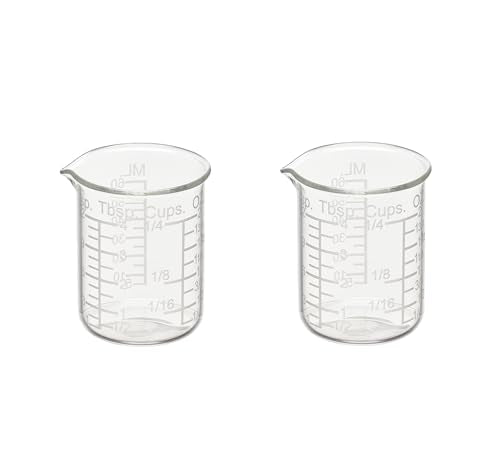Ackers Etching Scale Measuring Glass V-Shaped Spout Made of High Borosilicate Glass Measuring for Kitchen or Restaurant, Easy to Read,60ML (2 Oz) 丨(2 Pack) - size: 60 ML (2 OZ, 1/4 Cup)