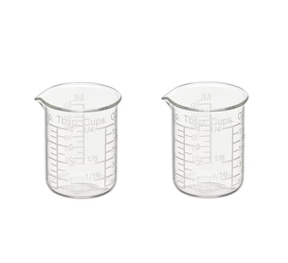 Ackers Etching Scale Measuring Glass V-Shaped Spout Made of High Borosilicate Glass Measuring for Kitchen or Restaurant, Easy to Read,60ML (2 Oz) 丨(2 Pack) - size: 60 ML (2 OZ, 1/4 Cup)