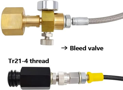 Upgraded Soda Machine Co2 Adapter Stainless Steel Hose with Larger Pressure Gauge, CGA320 Co2 Tank Direct Hose Adapter to Jet/One Touch/Fizzi/Aqua Fizz Soda Water Machine (60 inch)