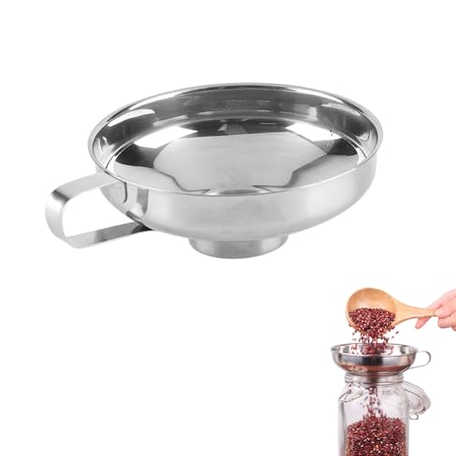 Canning Funnel for Kitchen, 4in Wide Mouth Funnel for Spice Jars with Handle Canning Jars Funnel for Filling Bottle - color: S