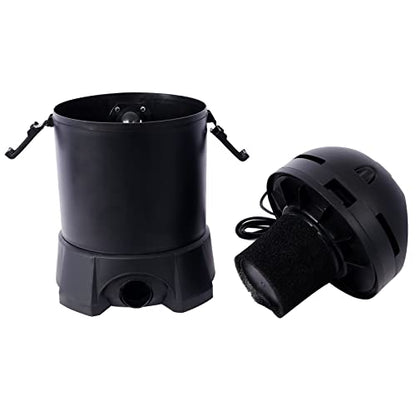 KEIKI Pond Vacuum Cleaner Outdoor, Garden Ponds Cleansweep Kit Quickly Removes Sludge & Debris, Include Intake Suction Hose, Extension Tubes, Vacuum Nozzles, Output Hose & Debris Collection Bag, Black