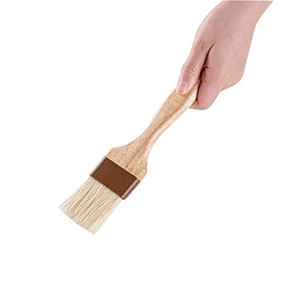 Restaurantware Pastry Tek 2 inch Wide Buttering Brush 1 Boar Bristle Pastry Brush - Hardwood Handle Built-In Hanging Hole Wood Basting Brush Sturdy Ferrule For Glazing And Basting - size: 8 3/4"