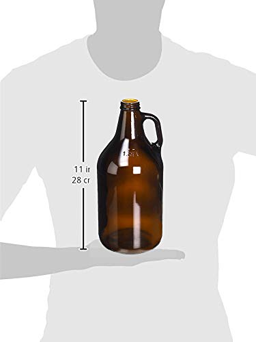 True Fabrications HOZQ8-894 1/2 gal Amber Beer Growler, Reusable, Has Uv Protection, Brown (Pack of 3)